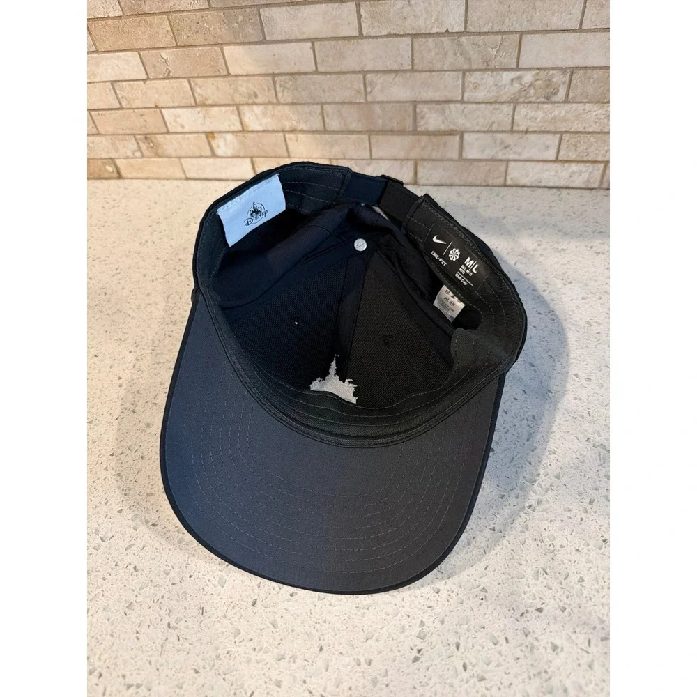 Nike Walt Disney World Castle Embroidered Black Baseball Cap Adjustable Hat